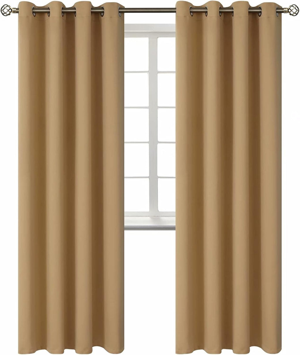 BGment Blackout Curtains for Living Room - Grommet Thermal Insulated Room Darkening Curtains for Bedroom, 2 Panels of 52 x 84 Inch, Khaki 8…