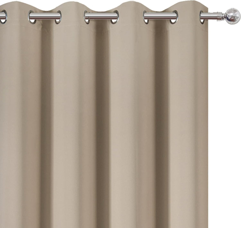 Lemomo Blackout Curtains 52 x 84 inches Long Khaki Curtains Set of 2 Panels Thermal Insulated Room Darkening Curtains for Bedroom 84 inches…