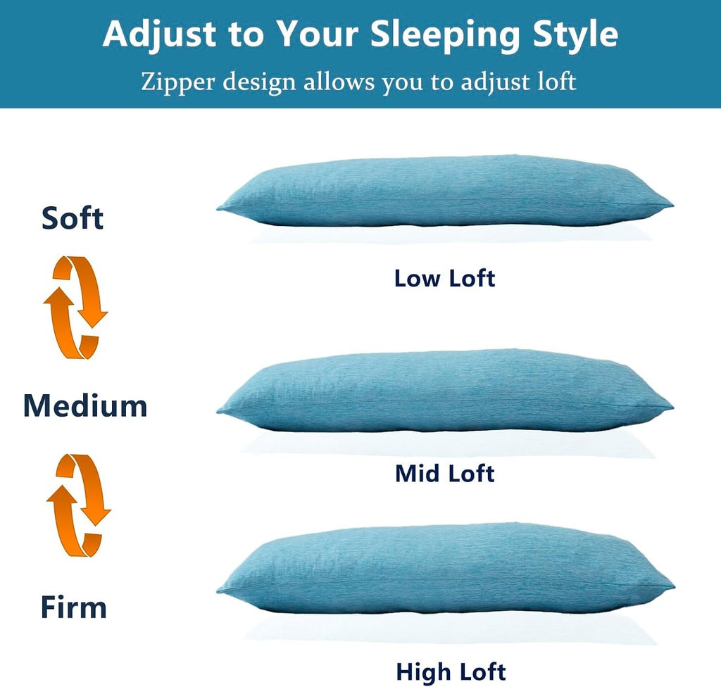 1 MIDDLE ONE Body Pillow, Cooling Memory Foam Body Pillows for Adults Sleeping, Long Pillow for Bed, Big Large Firm Full Body Pillow for…