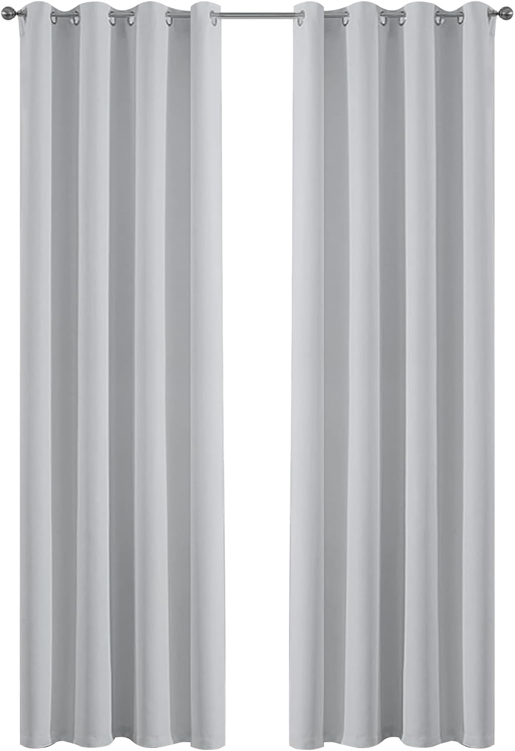 Yakamok Greyish White Curtains for Bedroom, Grommet Thermal Insulated Room Darkening Curtains for Living Room,52W x 84L,2 Panels