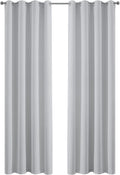 Yakamok Greyish White Curtains for Bedroom, Grommet Thermal Insulated Room Darkening Curtains for Living Room,52W x 84L,2 Panels