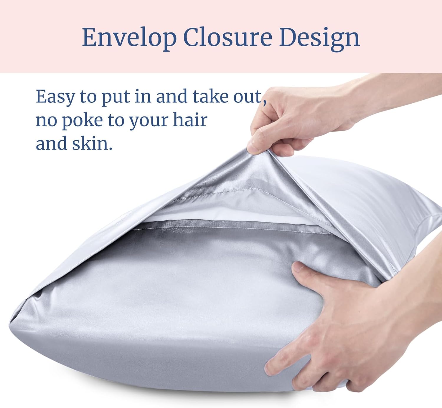 Bedelite Satin Pillowcase for Hair and Skin, Super Soft and Cooling Similar to Silk Pillow Cases 2 Pack with Envelope Closure, Gift for Wom…