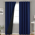 BGment Navy Blue 100% Blackout Curtains for Bedroom, Black Out Living Room 84 inch Panels with Thermal Liner, Rod Pocket and Back Tab…
