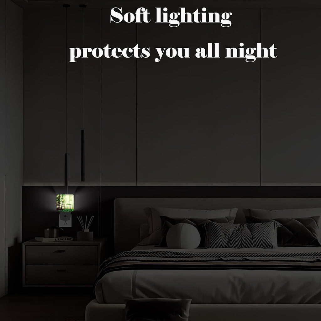 Misty Forest Night Light, Plug-in Nightlights Auto Sensor Night Lamp Dusk to Dawn Lamp Home Decor for Nursery Children Girls Boys