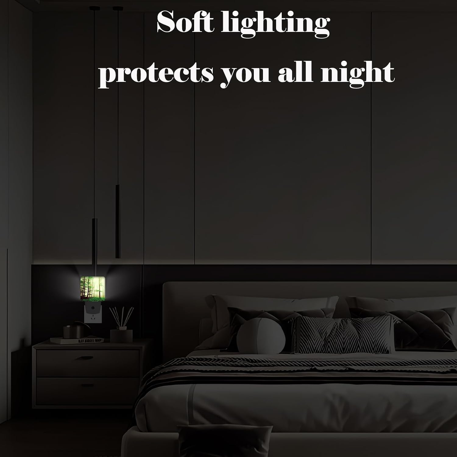Misty Forest Night Light, Plug-in Nightlights Auto Sensor Night Lamp Dusk to Dawn Lamp Home Decor for Nursery Children Girls Boys