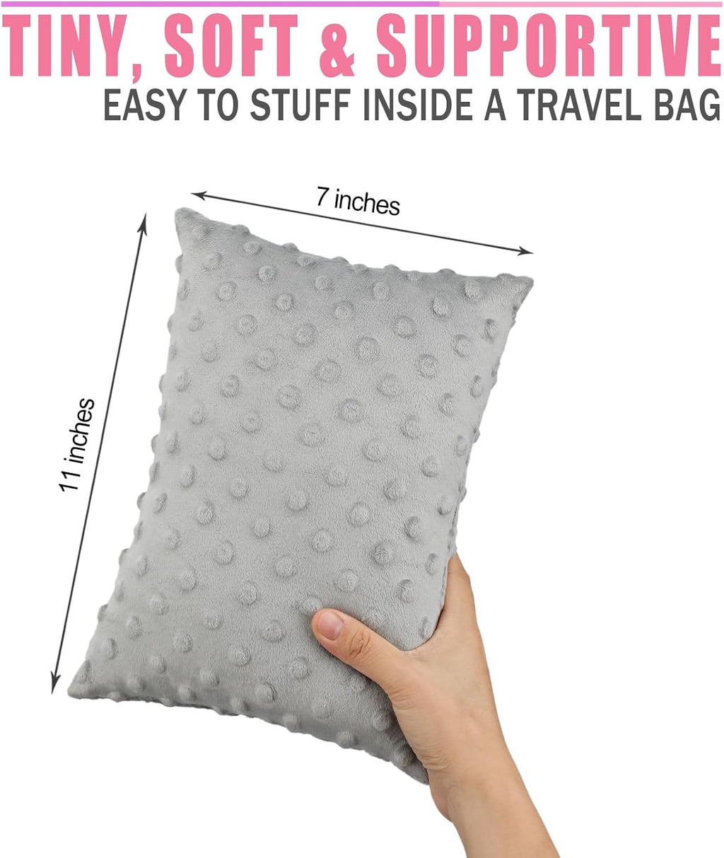 BNRendles Small Neck Pillow for Recliner Chair Neck Support Pillows Plump Adjustable Filling Nap Airplane Sleeping Little Cushion Minky Dot…