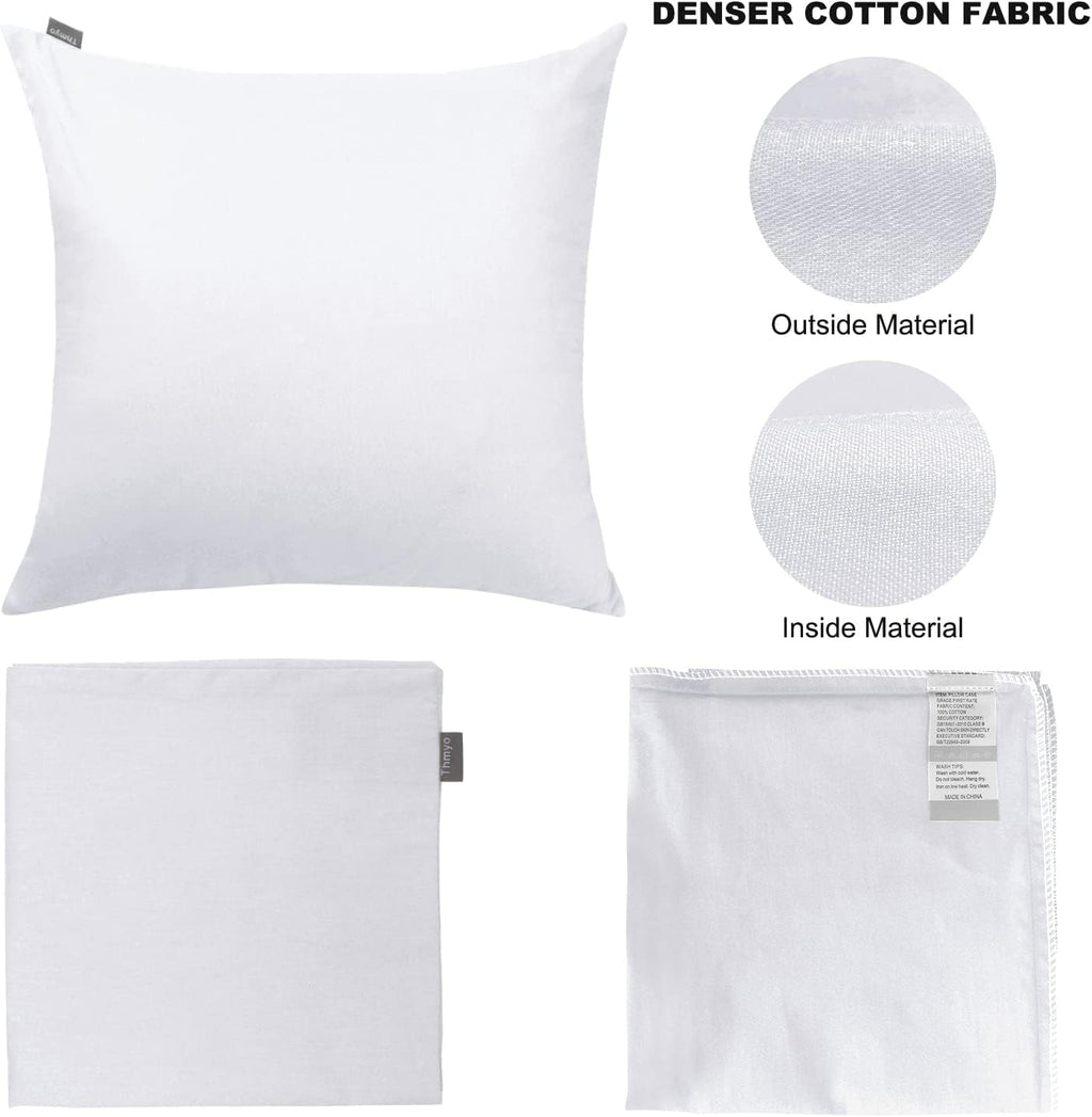 Thmyo 4-Pack 100% Cotton Comfortable Solid Decorative Throw Pillow Case Square Cushion Cover Pillowcase Sublimation Blank Pillow Covers Chr…