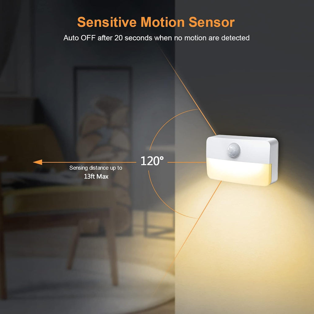 Jxtz 12 Pack Motion Sensor Night Light, Stick-On Motion Sensor Lights Indoor, Battery Powered Under Cabinet Kitchen Lights with Adhesive Pa…