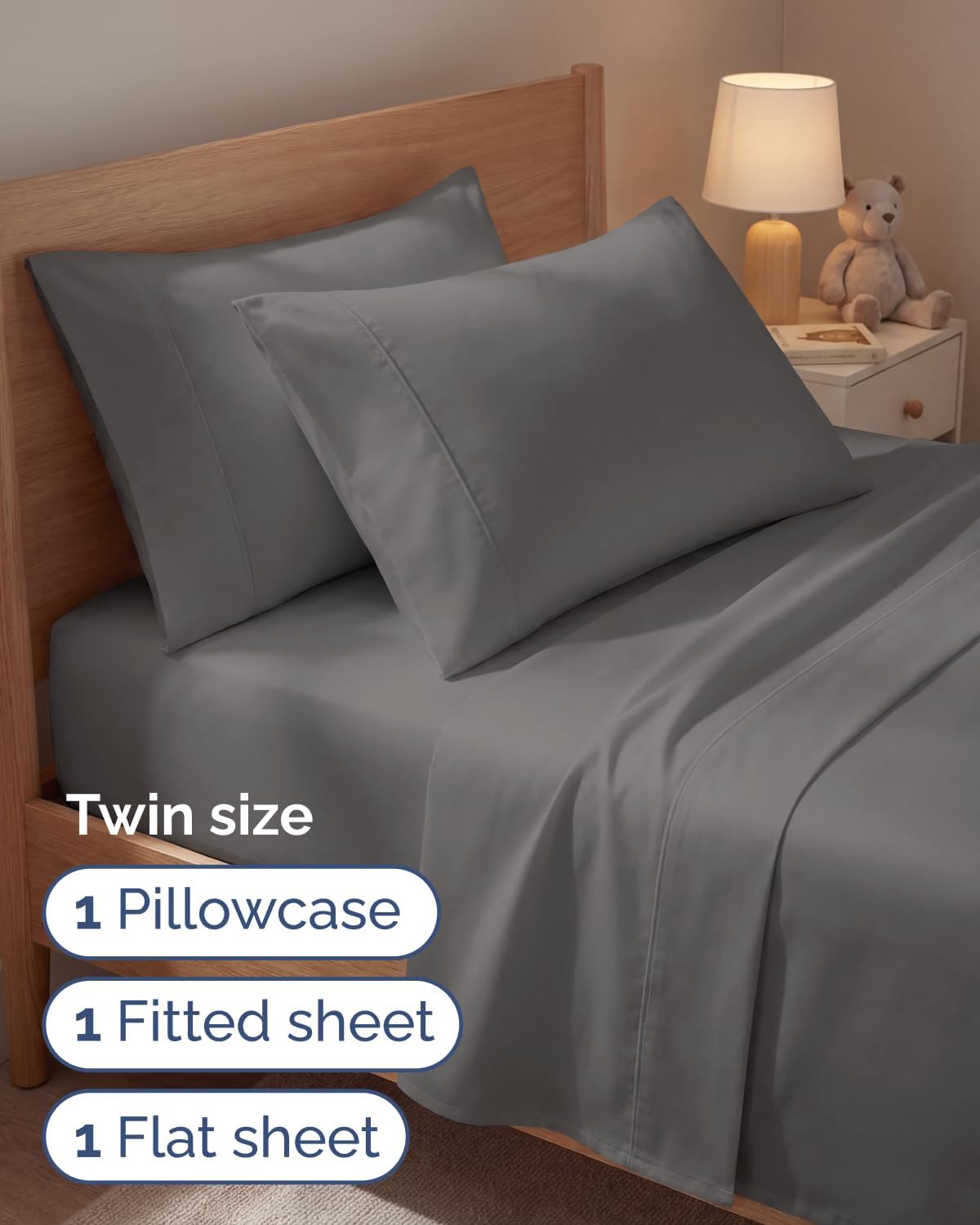 Twin 4 Piece Sheet Set - Comfy, Breathable & Cooling - Hotel Luxury Bedding for Women, Men, Kids, Teens & Children - 1 Flat & 1 Fitted…