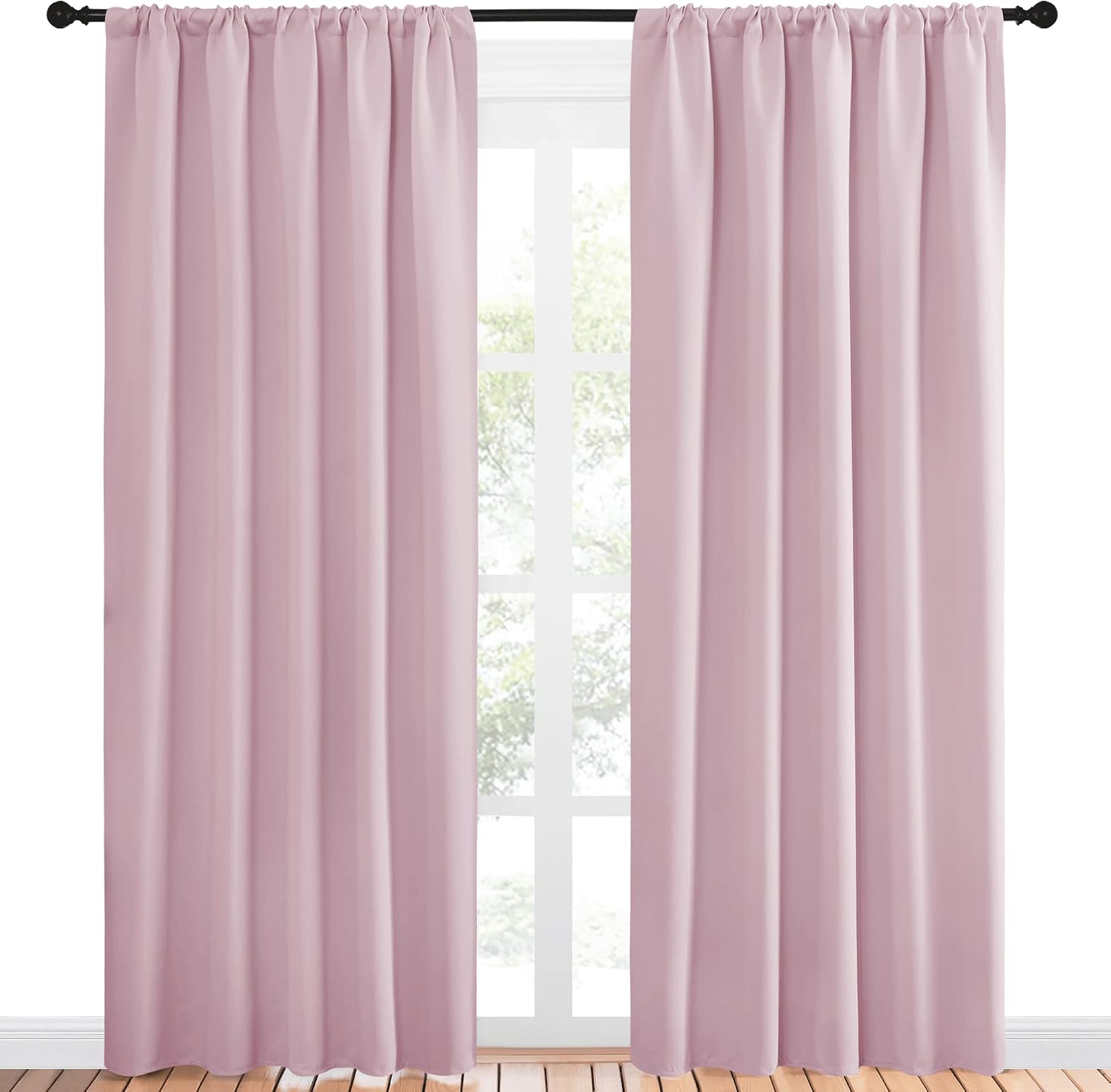 NICETOWN Living Room Curtains for Window - Energy Efficient & Noise Reducing Thermal Insulated Rod Pocket Blackout Drapes/Draperies for…