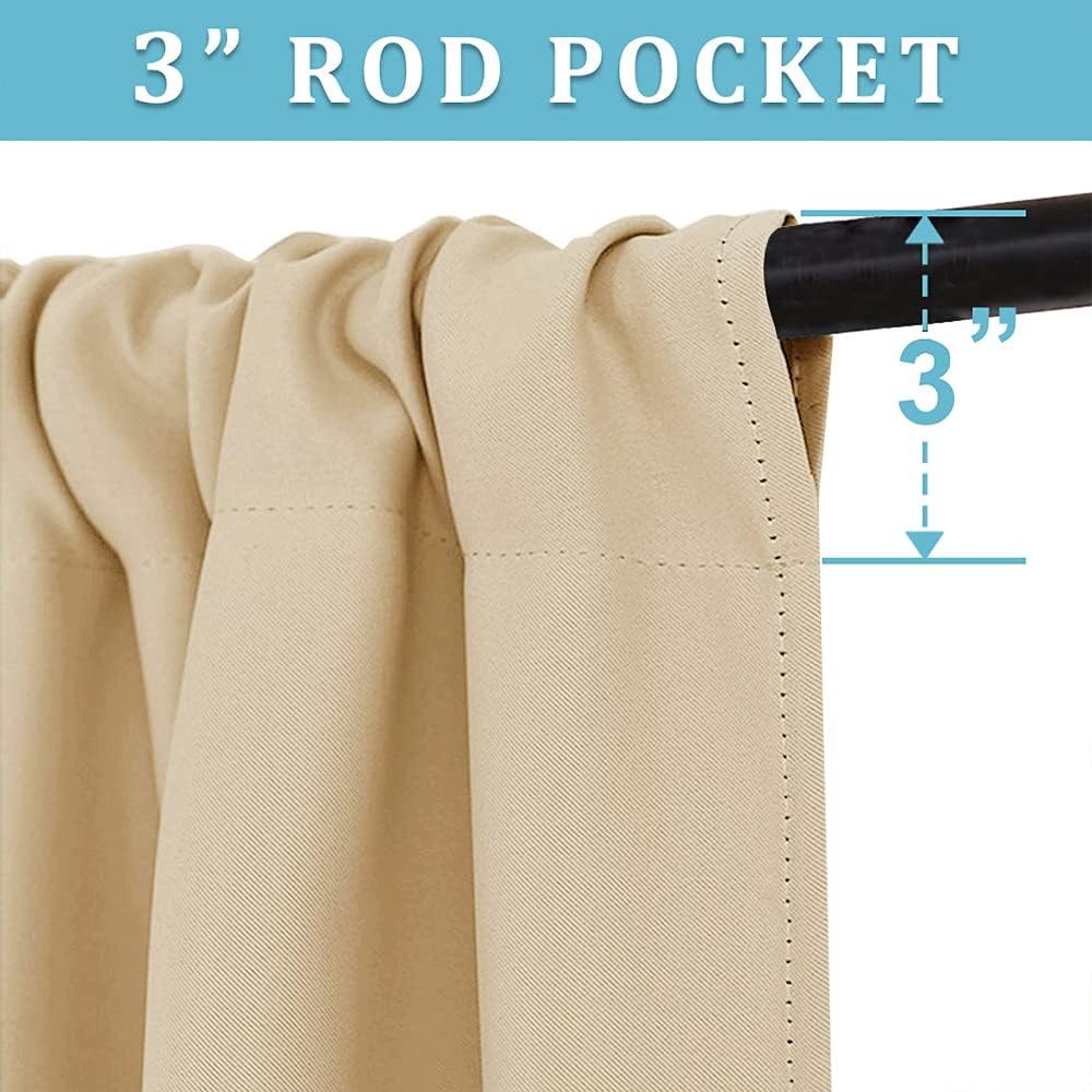 Rybhome RYB HOME Short Curtains for Bedroom, Room Darkening Insulated Summer Heat Light UV Blocking Energy Saving Drapes for Nursery, Width…