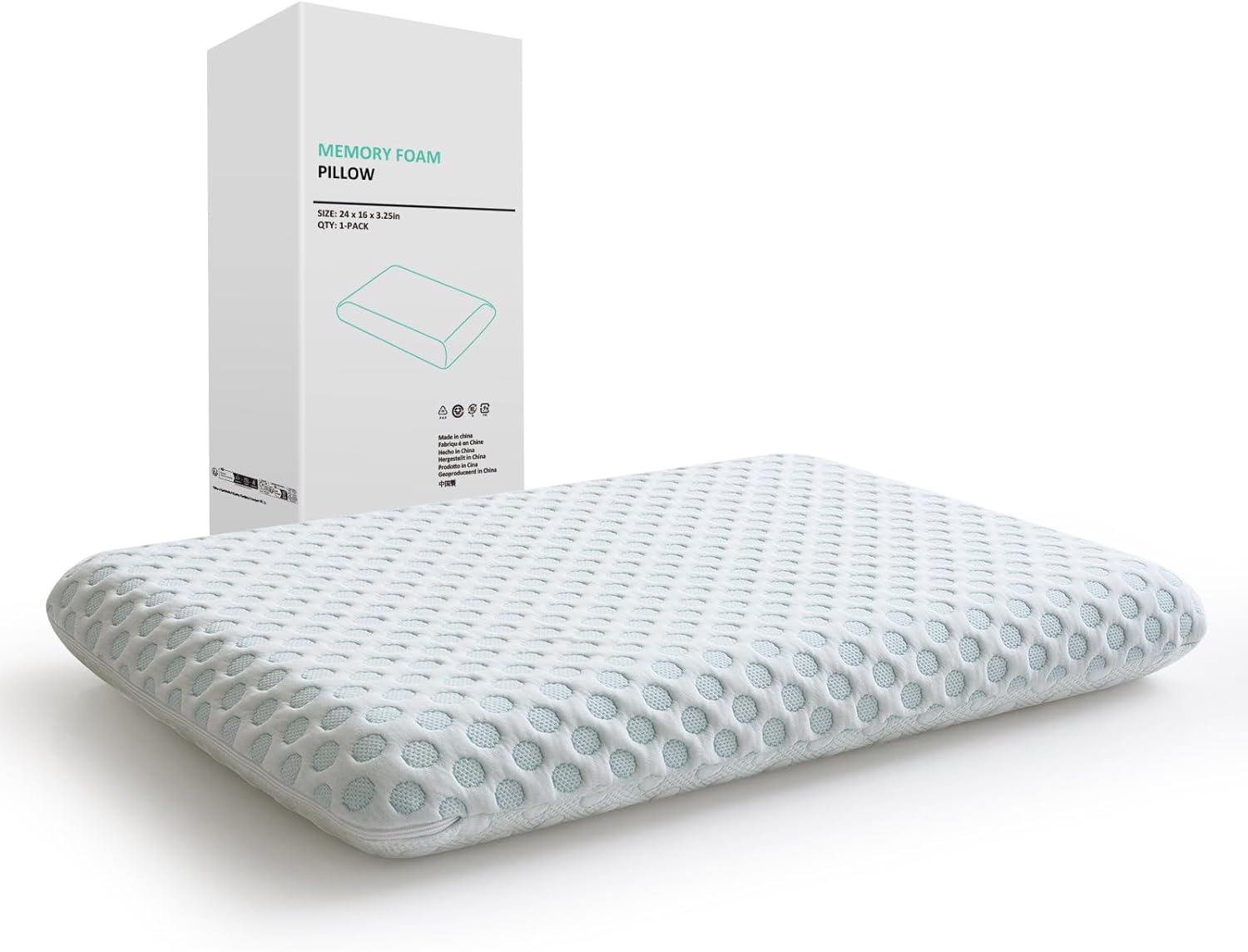 HcoreMemoryFoamHome Hcore Ultra Thin Pillow 3.25" Stomach Sleeping, Pillow for Side Back Stomach Sleepers, Gel Infused Memory Foam Pil…