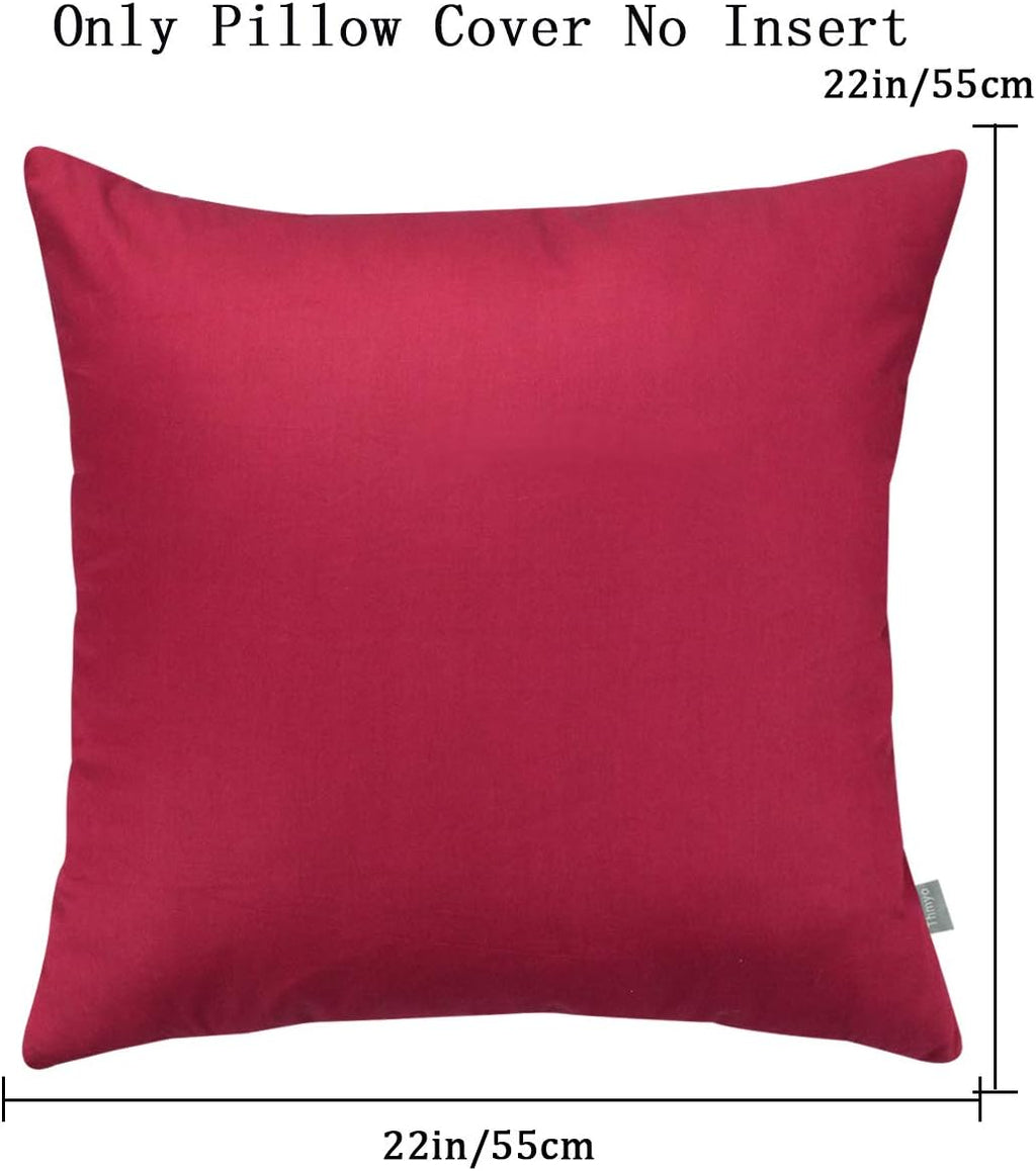 Thmyo 4-Pack 100% Cotton Comfortable Solid Decorative Throw Pillow Case, Square Cushion Cover Pillowcase Sublimation Blank Pillow Covers DI…