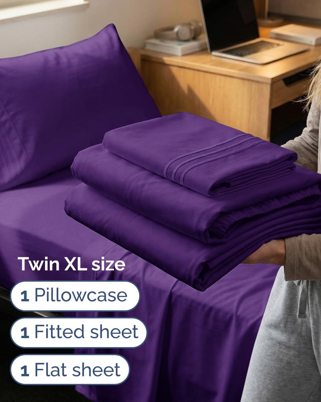 Twin XL Size 3 Piece Sheet Set - Comfy Breathable & Cooling Sheets - Hotel Luxury Bed Sheets for Women & Men - Deep Pockets, Easy-Fit…
