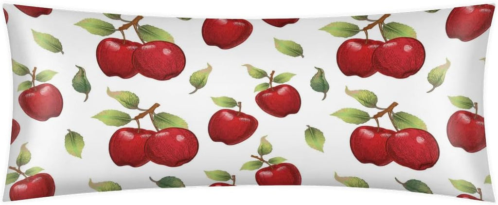 Aglebo Watercolor Apples Beautiful Body Pillow Covers Super Soft Satin Decorative Pillowcase with Hidden Zipper Cooling Breathable Case Rec…