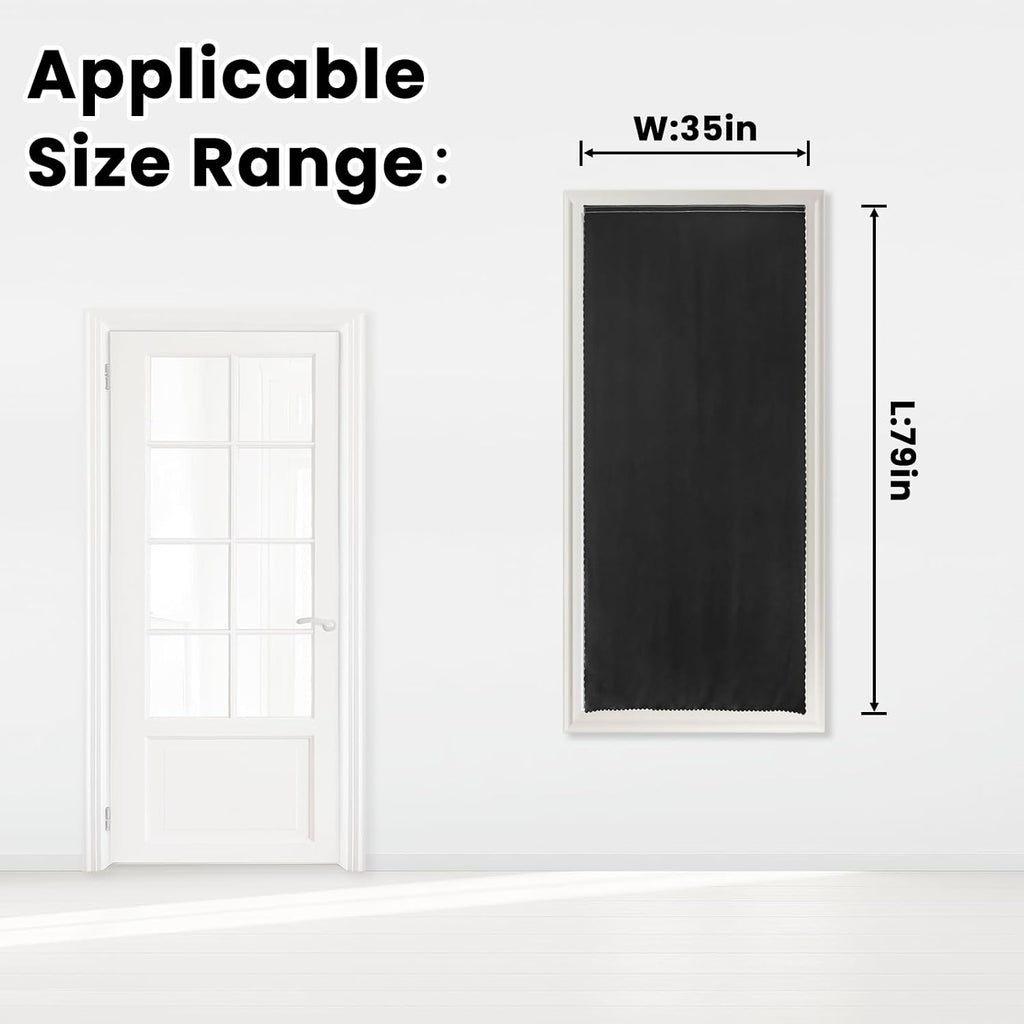 Adhesive Blackout Curtains- Self Stick Shades Window Blinds Curtains No Rod Needed Easy to Hang Curtains, Use for Bedroom, Living Room…