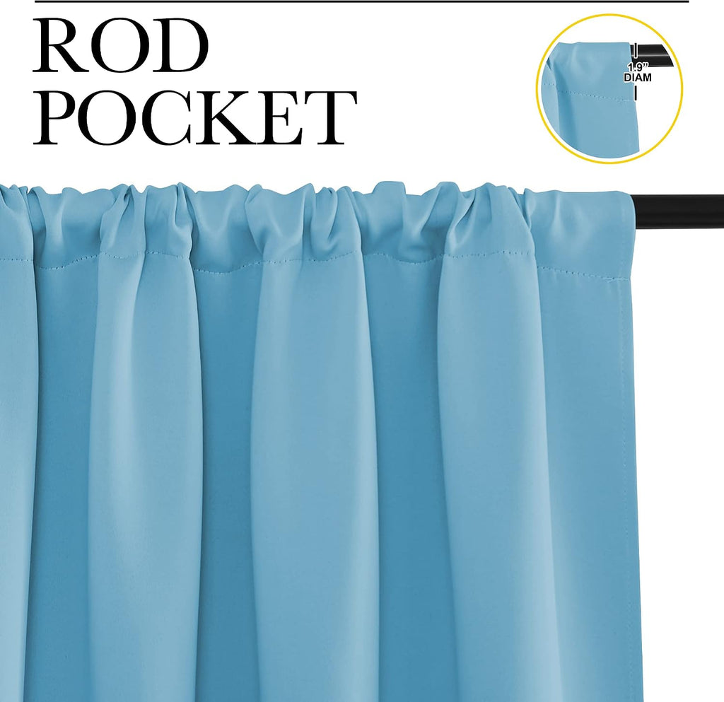 NICETOWN Blackout Curtains Window Draperies - Window Treatment Thermal Insulated Solid Room Darkening Drapes for Bedroom (Teal Blue, Set…