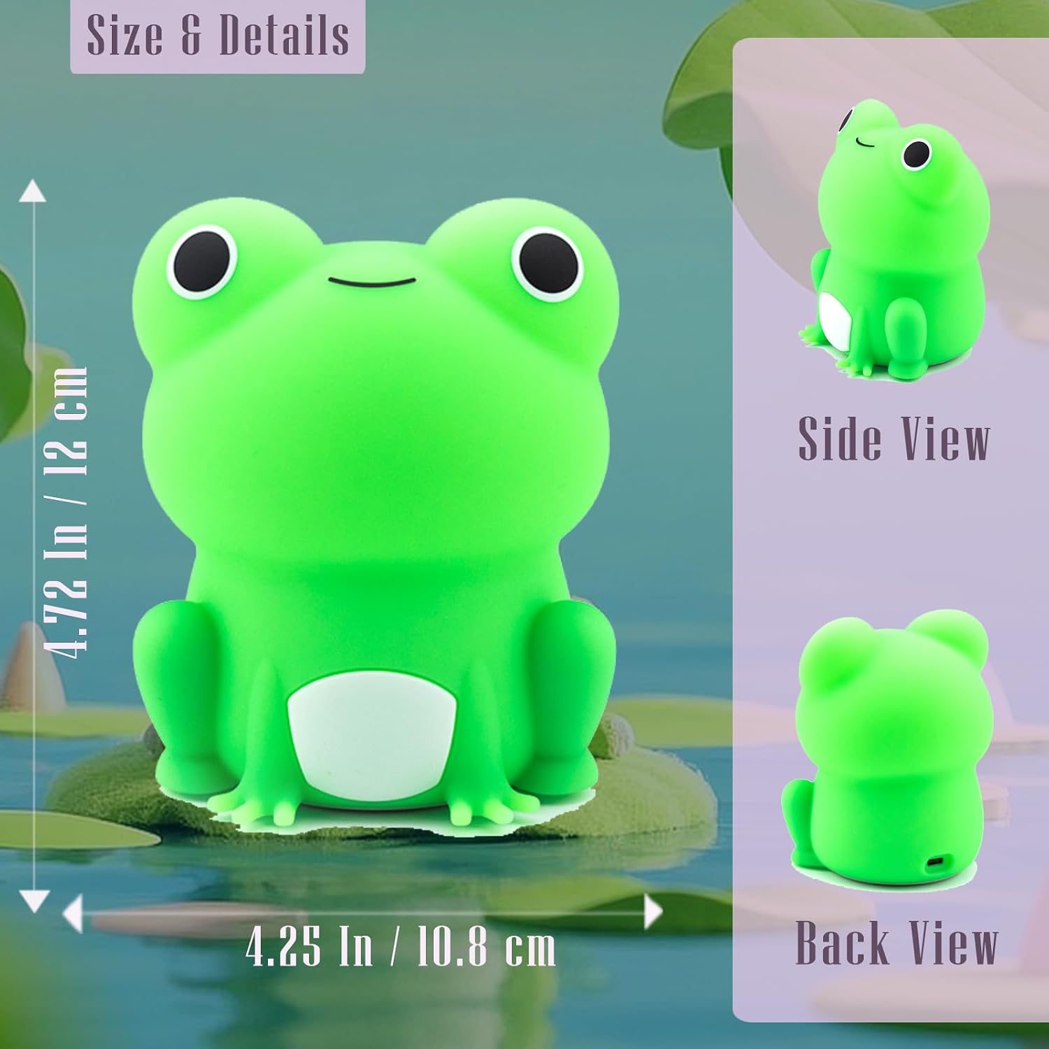 Frog Night Light, Frog Gifts, Cute Silicone Nursery Rechargeable Dimmable Bedside Lamp, Kids' Bedroom Decor, Gift for Children, Teens…