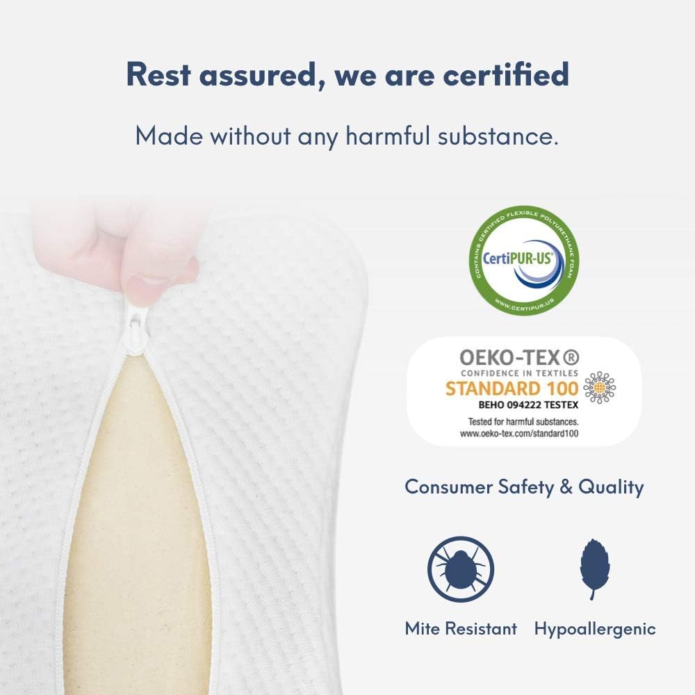 Cushionlab Cushion Lab Extra Dense Orthopedic Knee Pillow for Back, Leg Pain, Hip, Pregnancy, Sciatica & Joint Pain - Memory Foam Wedge Pi…