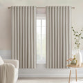 Miulee Natural Back Tab Blackout Curtains 63 Inch Length 2 Panels Set for Living Room Bedroom Privacy, Rod Pocket/Pinch Pleat Thermal Insul…