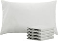 Ntbay Queen Pillowcase Set - 4 Pack Brushed Microfiber 20x30 Pillowcases - Soft, Wrinkle-Free, Fade-Resistant, Stain-Resistant, Light Grey…