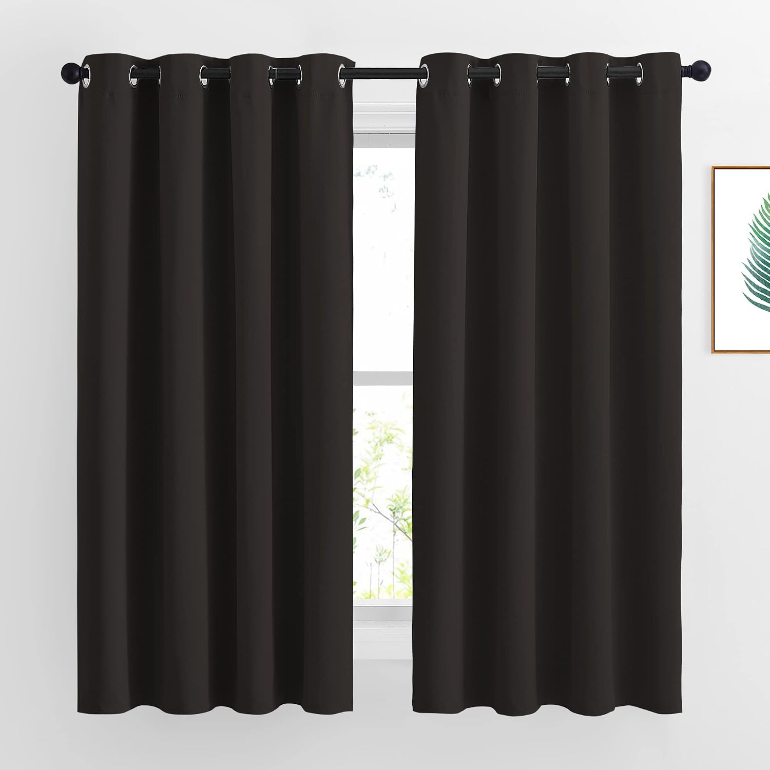 Nicetown Blackout Curtains Panels for Window - Triple Weave Energy Saving Thermal Insulated Solid Grommet Blackout Drapes for Kitchen (1 Pa…