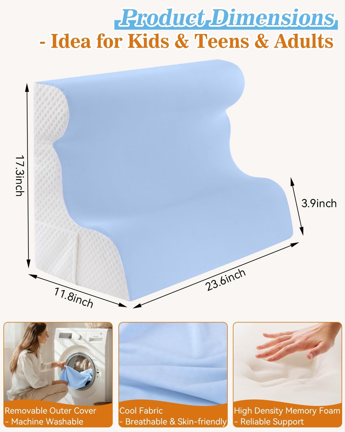 Reading Pillow for Sitting in Bed, Back Pillow for Sitting Up & Bed Wedge Pillow for Sleeping, Lumbar Rest & Neck Support Bed Pillows…
