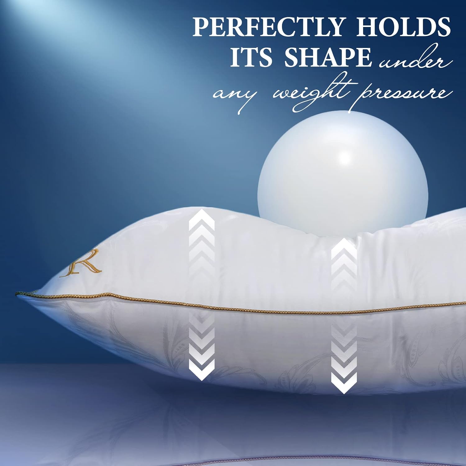 Royaltherapy Royal relaxation King White Goose Feathers and Down Pillow, White Bed Sleeping Breathable Cotton White