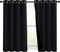 Nicetown Complete 100% Blackout Curtain Set, Thermal Insulated & Energy Efficiency Window Draperies with Black Liner, Noise Reducing Short…
