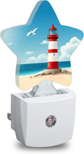 Sea Lighthouse Star Night Light Plug in, Decorative Night Light for Kids Room Nursery Bedroom, Soft Glow Sensor Lamp for Hallway…