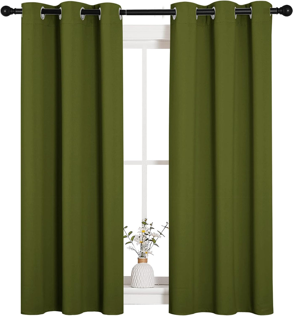 NICETOWN Window Curtain Panels, Christmas Window Decoration Thermal Insulated Solid Grommet Blackout Draperies/Drapes for Bedroom (1…