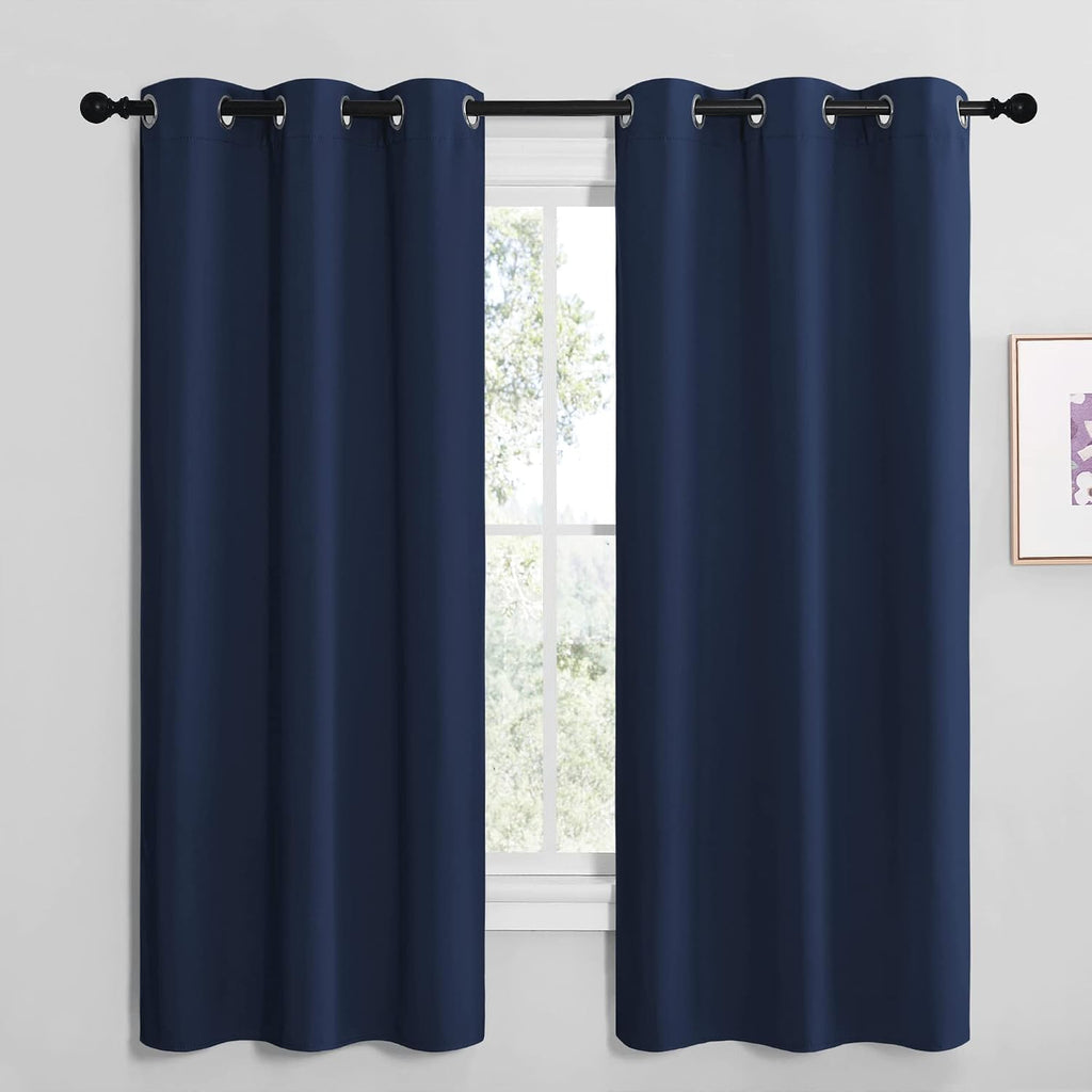 NICETOWN Blackout Draperies Curtains, All Season Thermal Insulated Solid Grommet Top Blackout Curtains/Drapes for Kid's Room (Navy, 1…