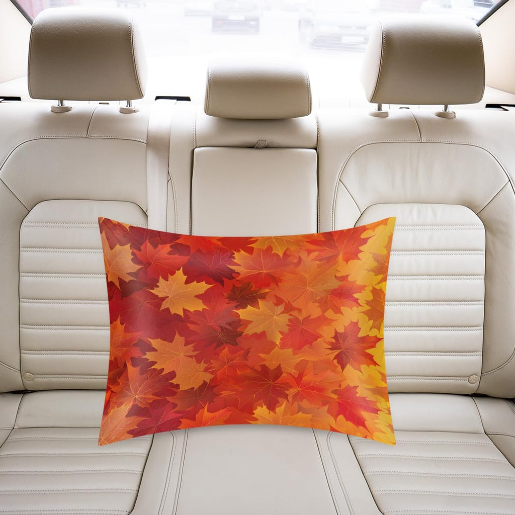 Satin Pillowcase for Hair and Skin Orange Thanksgiving Maple Soft Silk Pillow Case with Envelope Closure Cooling Pillow Cases Slip…