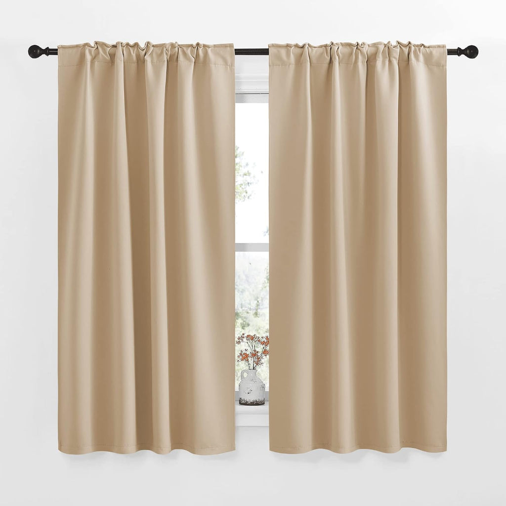NICETOWN Window Treatment Curtains Room Darkening Drapes - (Biscotti Beige Color) 42 Width X 63 Drop Each Panel, 2 Panels Set, Thermal…
