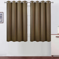 Lemomo Blackout Curtains 66 x 54 Inch Long Brown Curtains Set of 2 Panels Room Darkening Curtains for Bedroom and Living Room 54 Inch silver
