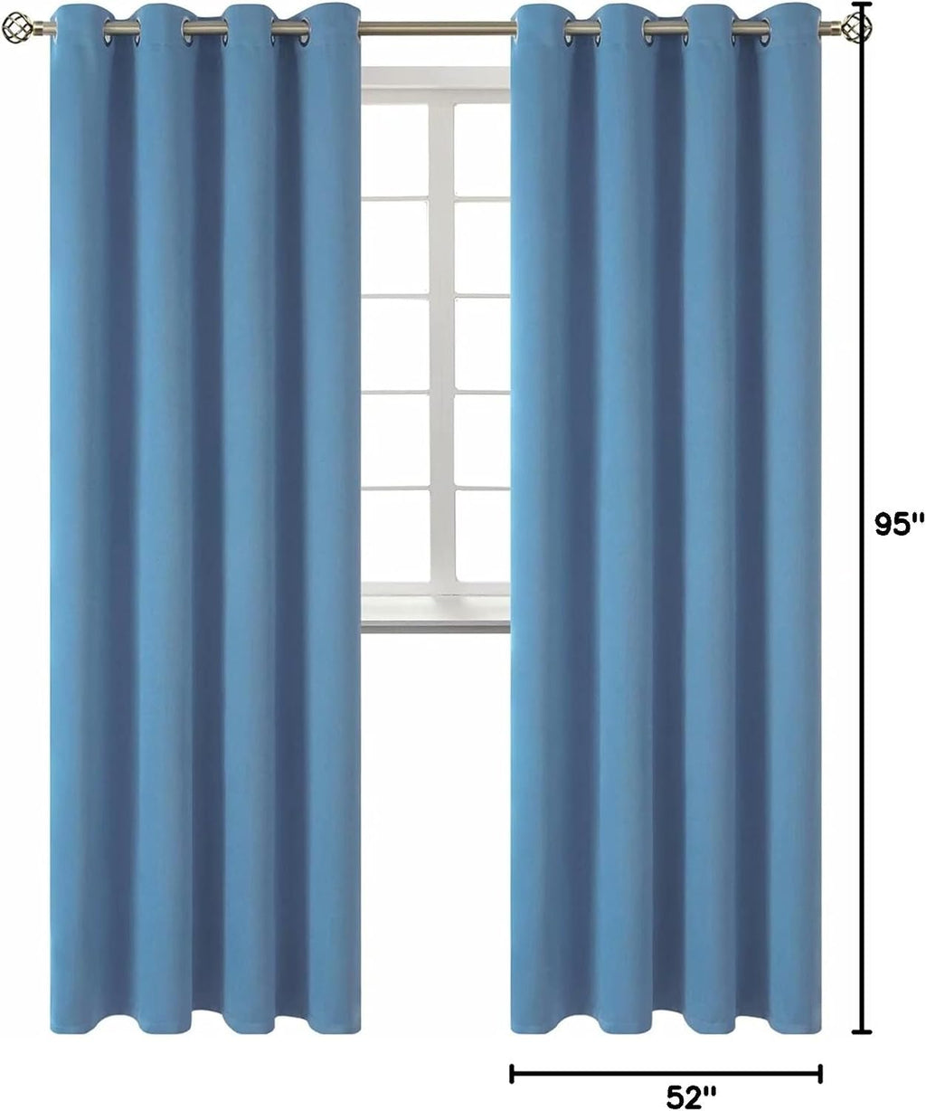 BGment Blackout Curtains for Bedroom - Grommet Thermal Insulated Room Darkening Curtains for Living Room, Set of 2 Panels (52 x 95 Inch, Fa…