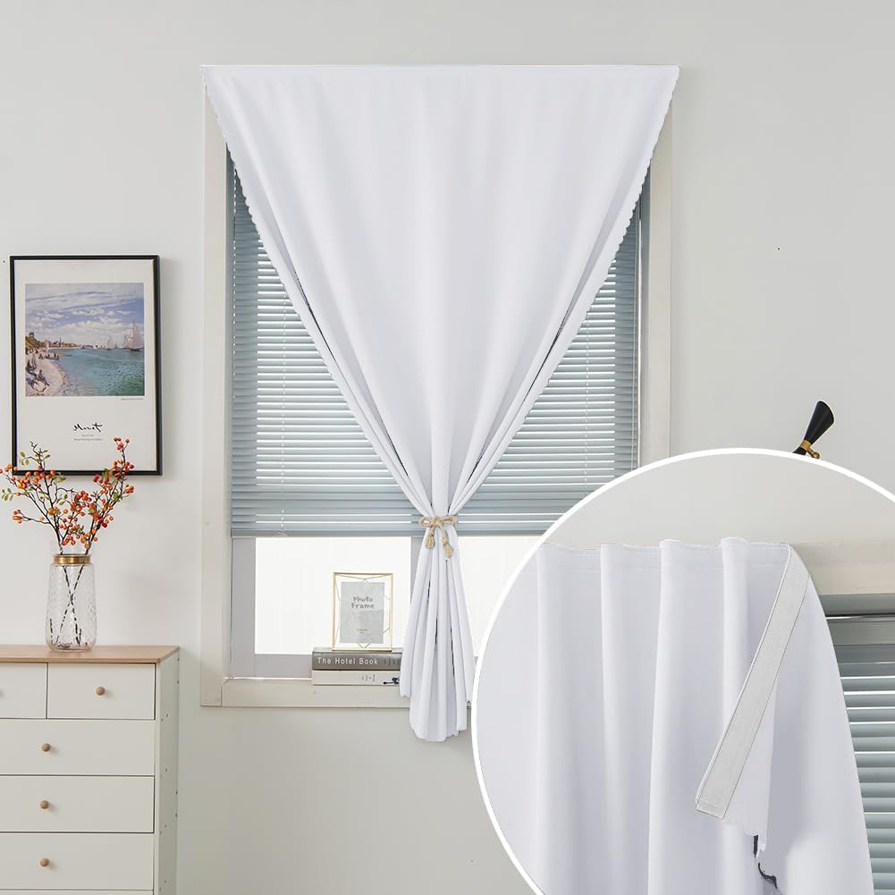 self Adhesive Curtains Portable Blackout Curtain Simple and Easy to Install Bedroom Window Thermal Lnsulated Kitchen Room Darkening Black…