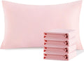 Ntbay Queen Pillowcase Set - 4 Pack Brushed Microfiber 20x30 Pillowcases - Soft, Wrinkle-Free, Fade-Resistant, Stain-Resistant, Blush Pink…