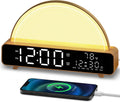 HAODINGMAI Sunrise Alarm Clock Wake Up Light with Sunrise Simulation White Noise Machine Touch Control Bedside Lamps Colors Atmosphere…
