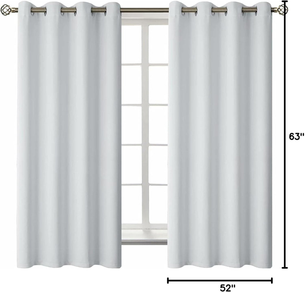 BGment Room Darkening Curtains 63 Inches Long - Grommet Thermal Insulated Drapes Window Treatment Curtains for Bedroom, 2 Panels, 52 x 63 I…