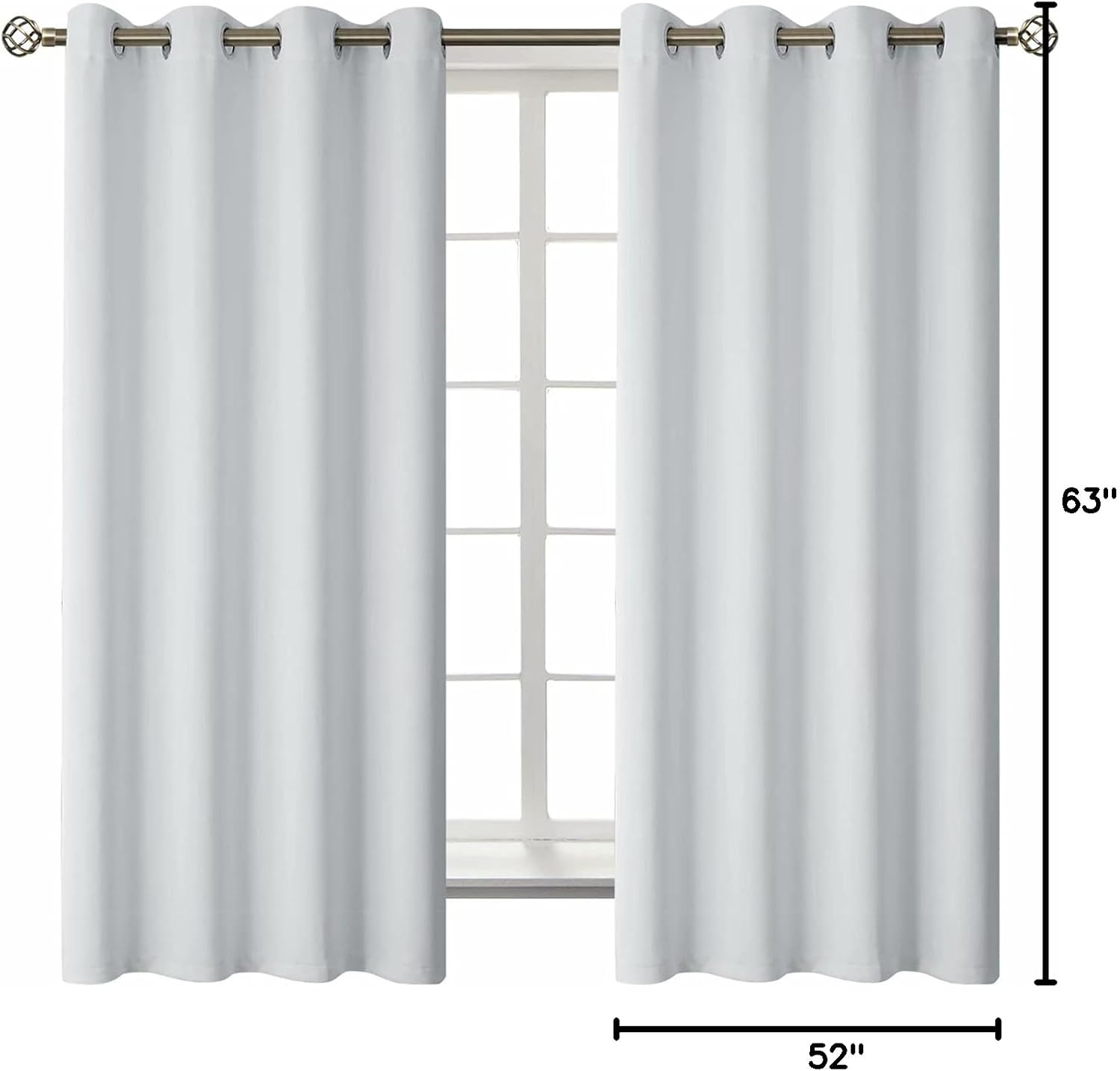 BGment Room Darkening Curtains 63 Inches Long - Grommet Thermal Insulated Drapes Window Treatment Curtains for Bedroom, 2 Panels, 52 x 63 I…