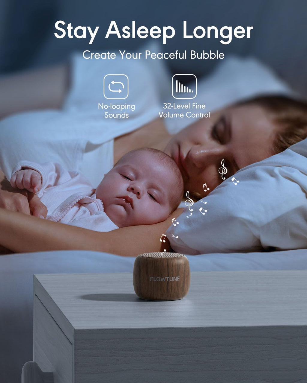 Sound Machine Flowtune White Noise Machine for Baby Adults, Mini Portable Sound Machine for Travel, 6H Timer, 18 Soothing Sleep Sounds…