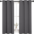 NICETOWN Grey Blackout Curtain Panels for Bedroom, Thermal Insulated Grommet Top Blackout Draperies and Drapes for Basement (2 Panels…