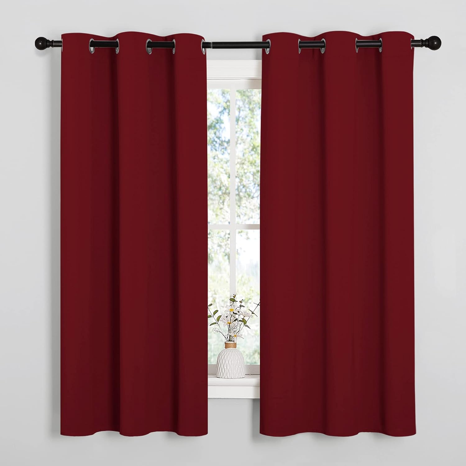 NICETOWN Holiday Christmas Decor Thermal Insulated Solid Grommet Blackout Curtains/Drapes for Living Room (1 Pair, 42 by 63 inches…