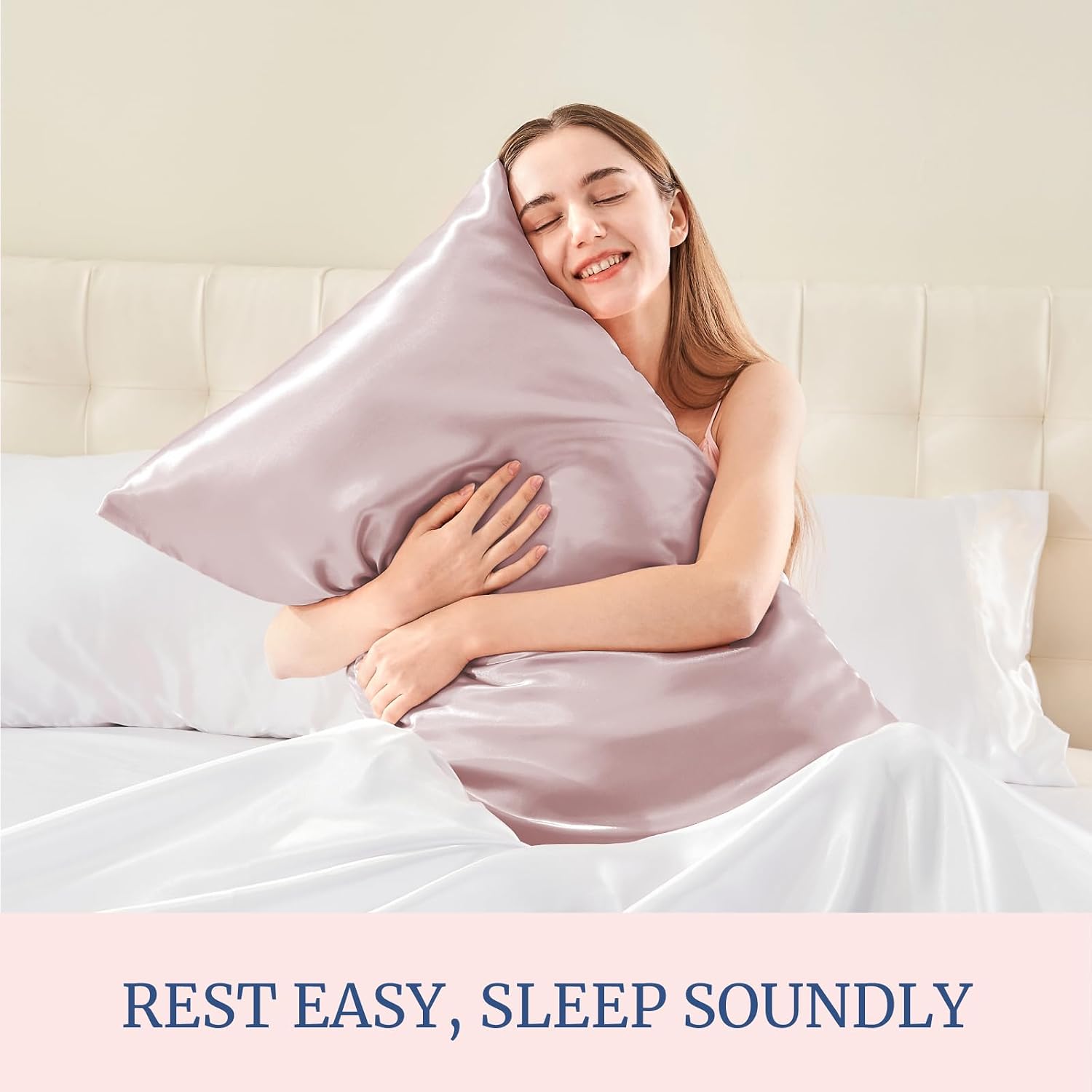 Bedelite Satin Pillowcase for Hair and Skin, Super Soft and Cooling Similar to Silk Pillow Cases 2 Pack with Envelope Closure, Gift for Wom…