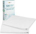 CALIFORNIA DESIGN DEN Soft & Silky 500 Thread Count 100% Cotton is Cool & Smooth, 2 White Standard Pillow Cases Fits Standard & Queen…