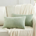 Fancy Homi 2 Packs Sage Green Lumbar Decorative Throw Pillow Covers 12x20 Inch for Living Room Couch Bed, Rustic Farmhouse Boho Home…