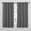 NICETOWN Grey Blackout Curtain Panels for Bedroom, Thermal Insulated Grommet Top Blackout Draperies and Drapes for Basement (2 Panels…