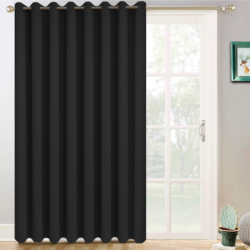 Yakamok Blackout Sliding Glass Door Curtains, Thermal Insulated Window Treatment Drapes for Patio Doors, Grommet Extra Wide Curtain…