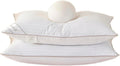 Eastwarmth Goose Feather Down Pillow, 100% Cotton Cover Bed Pillow Stripe White Standard (Pack of 2) 32 oz Cotton White